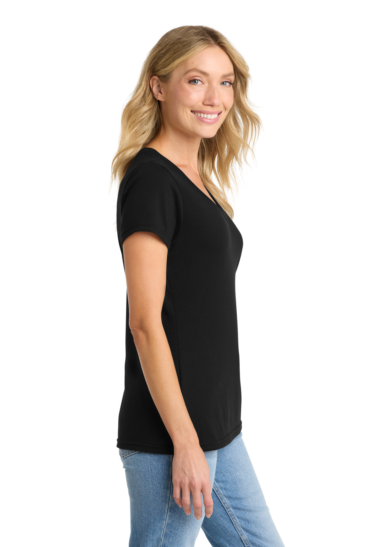 Port & Co Women's Fan Favorite Blend V-Neck Tee. LPC455V 2