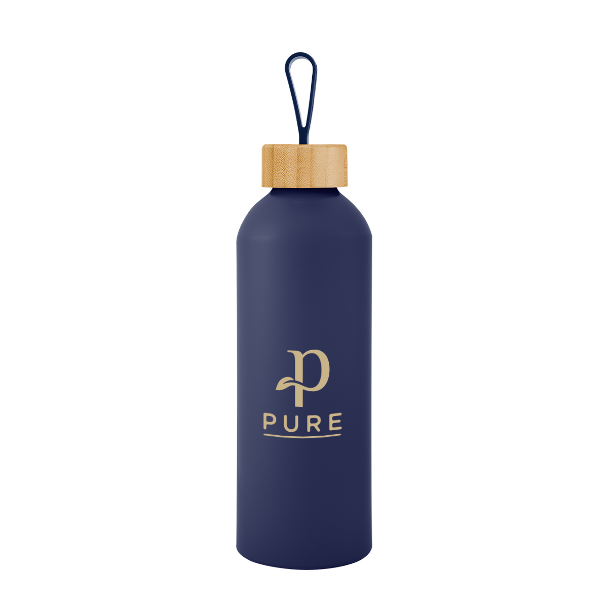 25 Oz. Blaire Recycled Aluminum Bottle With Bamboo Lid And Carry Handle, custom water bottle with logo imprint 15