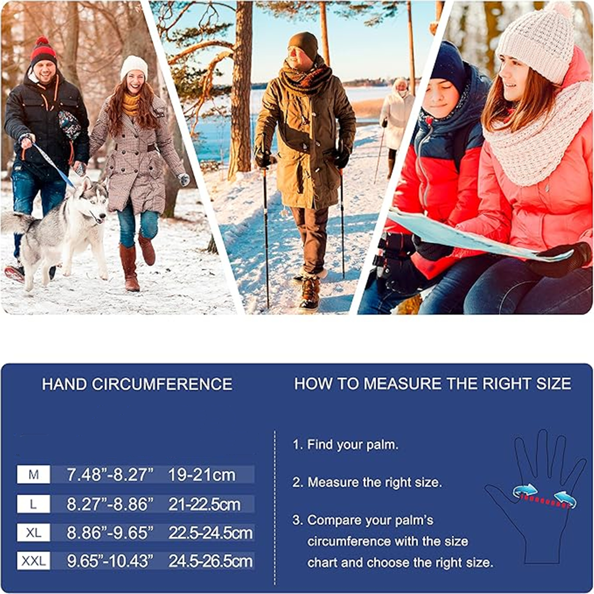 Winter Sport Gloves With Liners Thermal Warm And Touch Screen 2