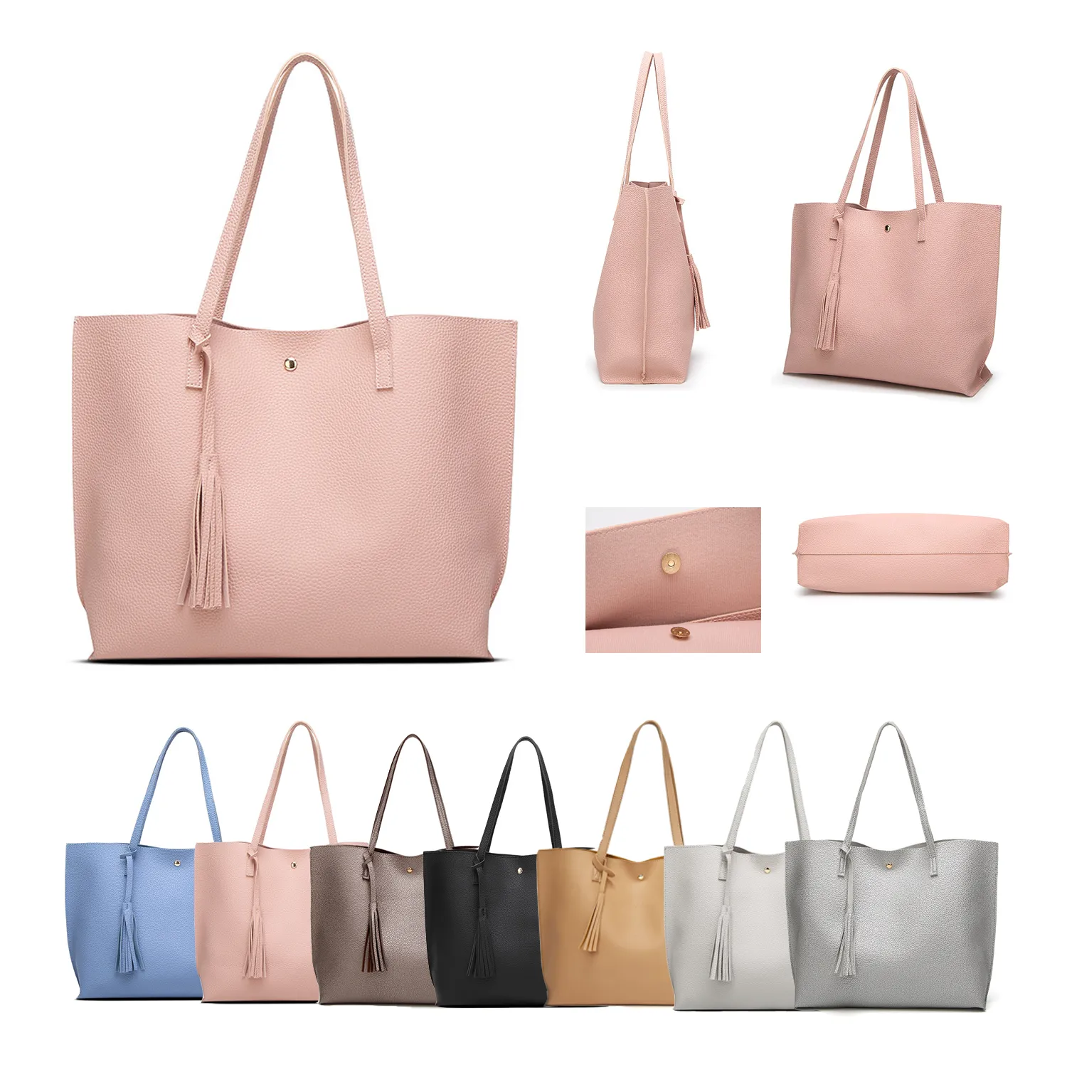 Soft Faux Leather Tote Shoulder Bag 8
