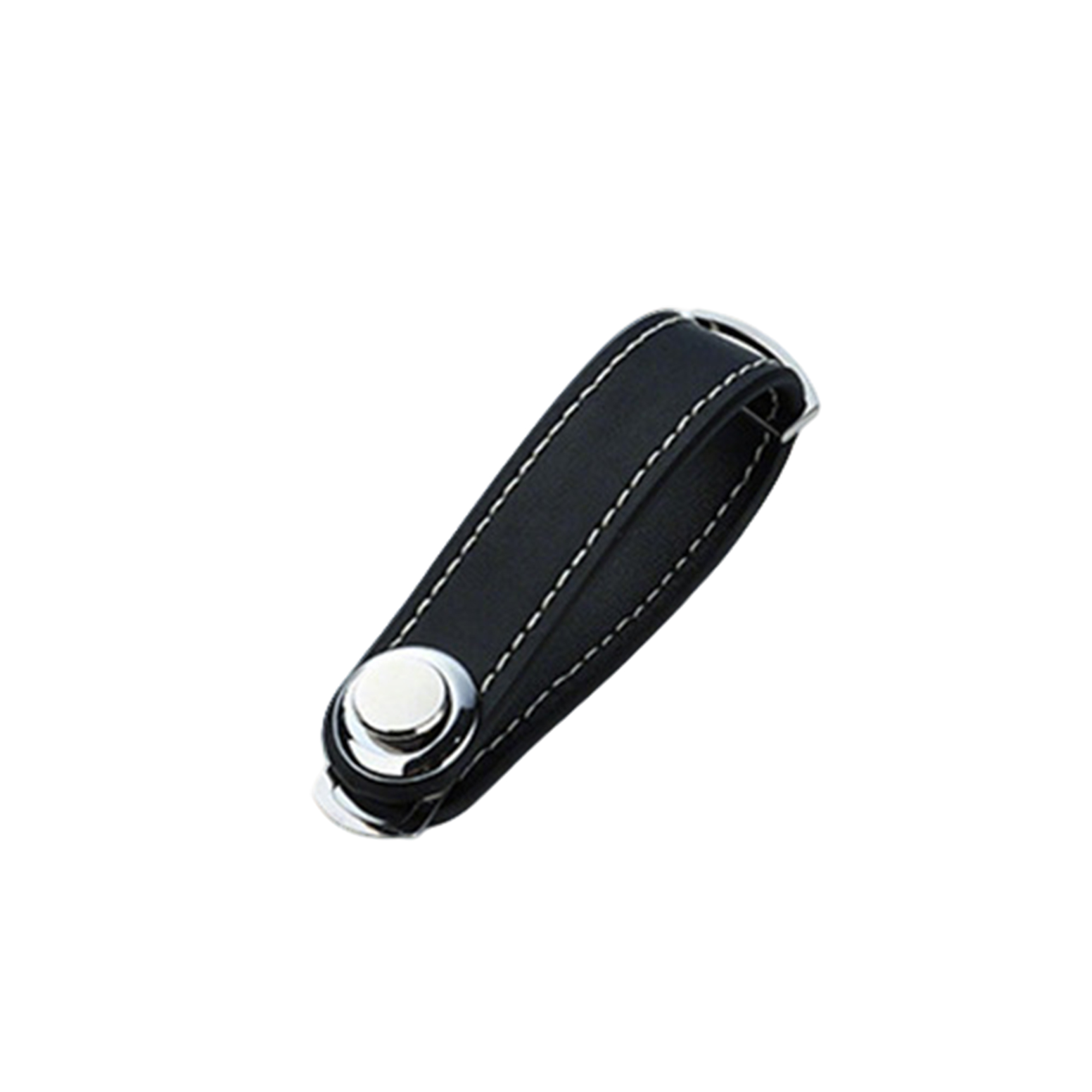Leather And Metal Key Ring With Polished Detail 4