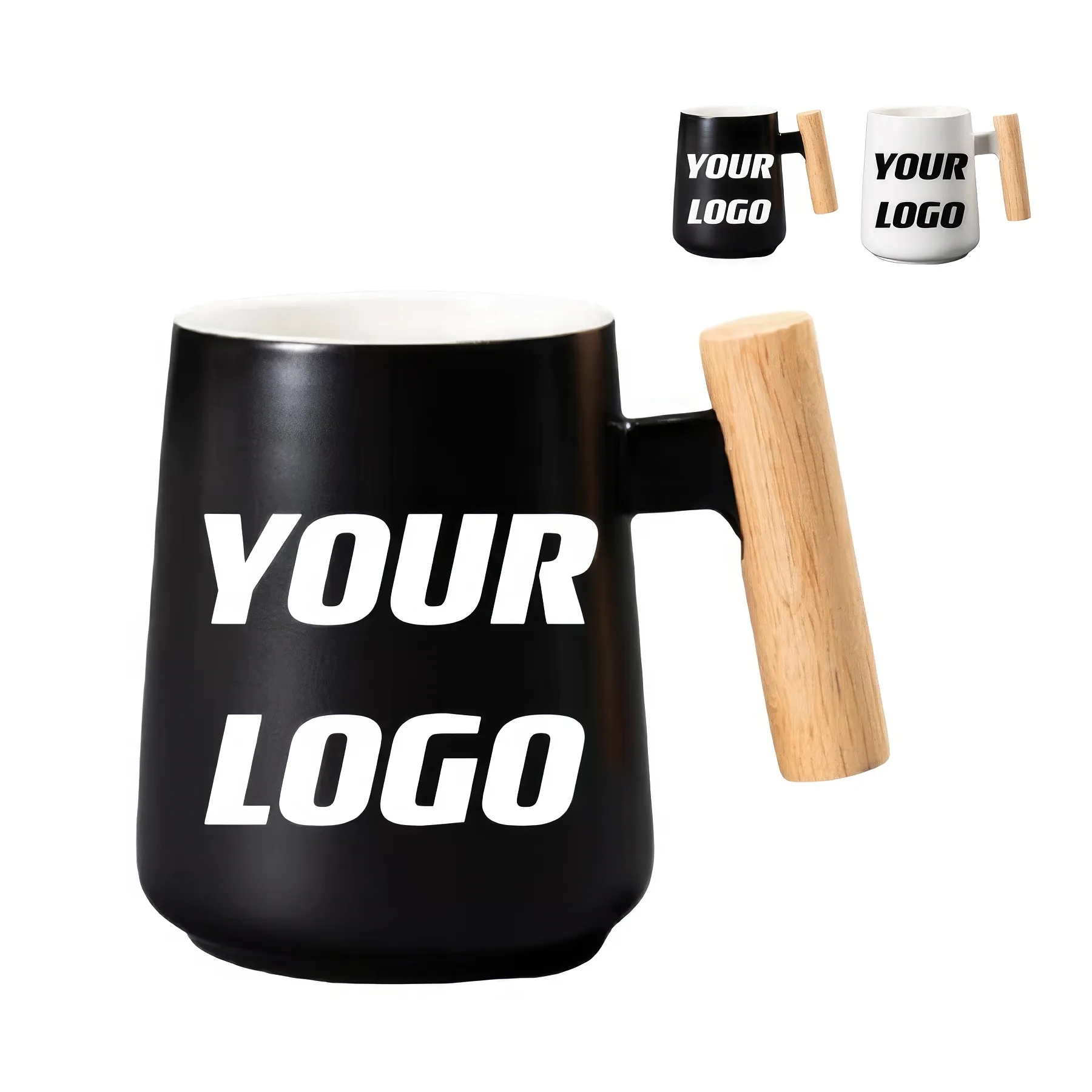 Ceramic Mug With Wooden Handle 1