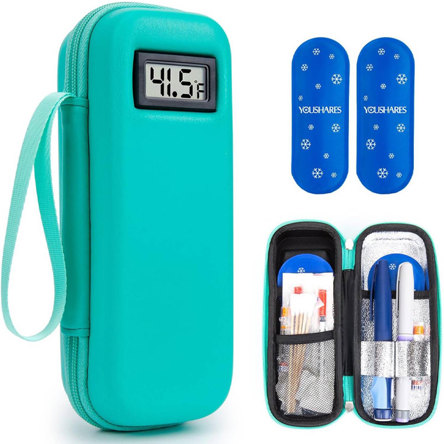 New EVA Insulin Cooling Bag with Temp Display Travel Case 3