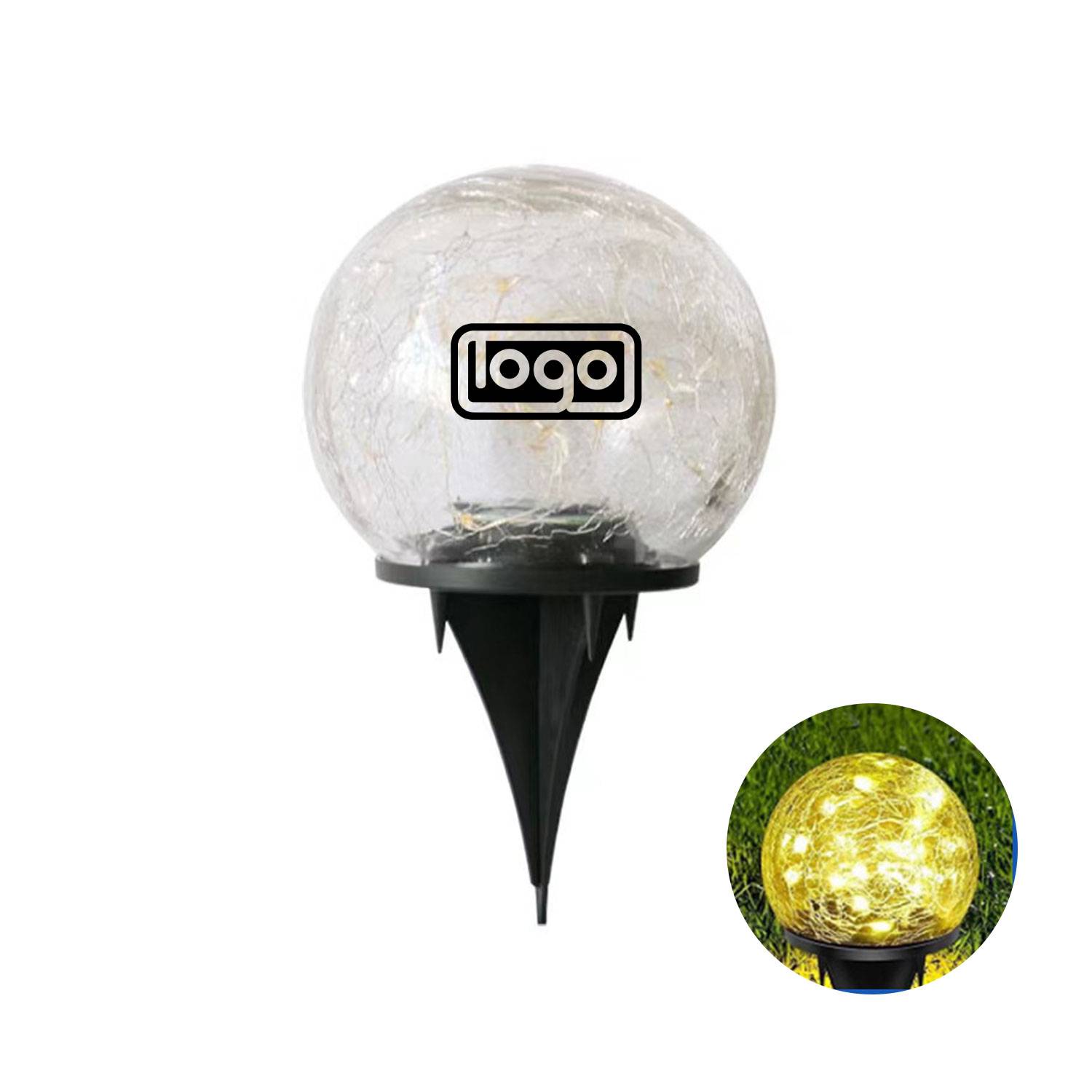 Cracked Solar Glass Bulb LED Outdoor Decorative Light 2