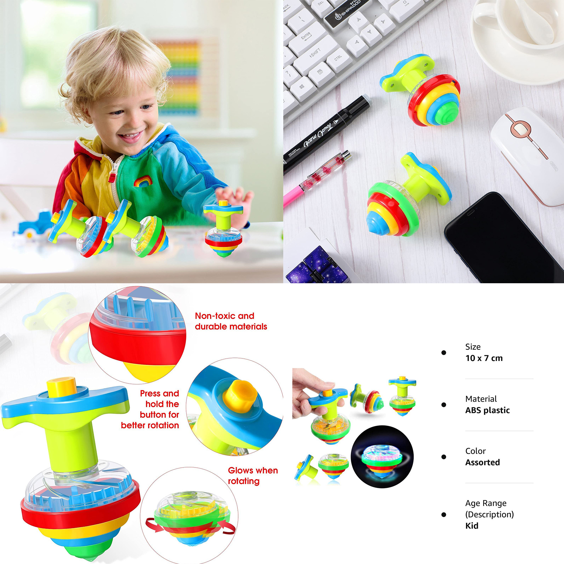 Light Up Spinning Tops for Kids 2