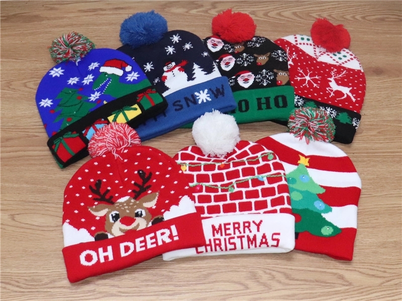 LED Winter Beanie, Blinky Snowman Hats 3