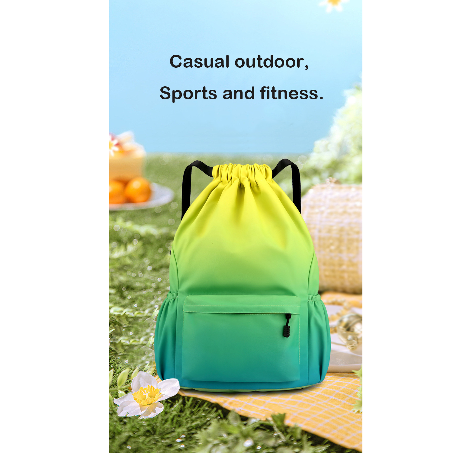 Super Lightweight Water-Resist Sports Beach Drawstring Bag 13