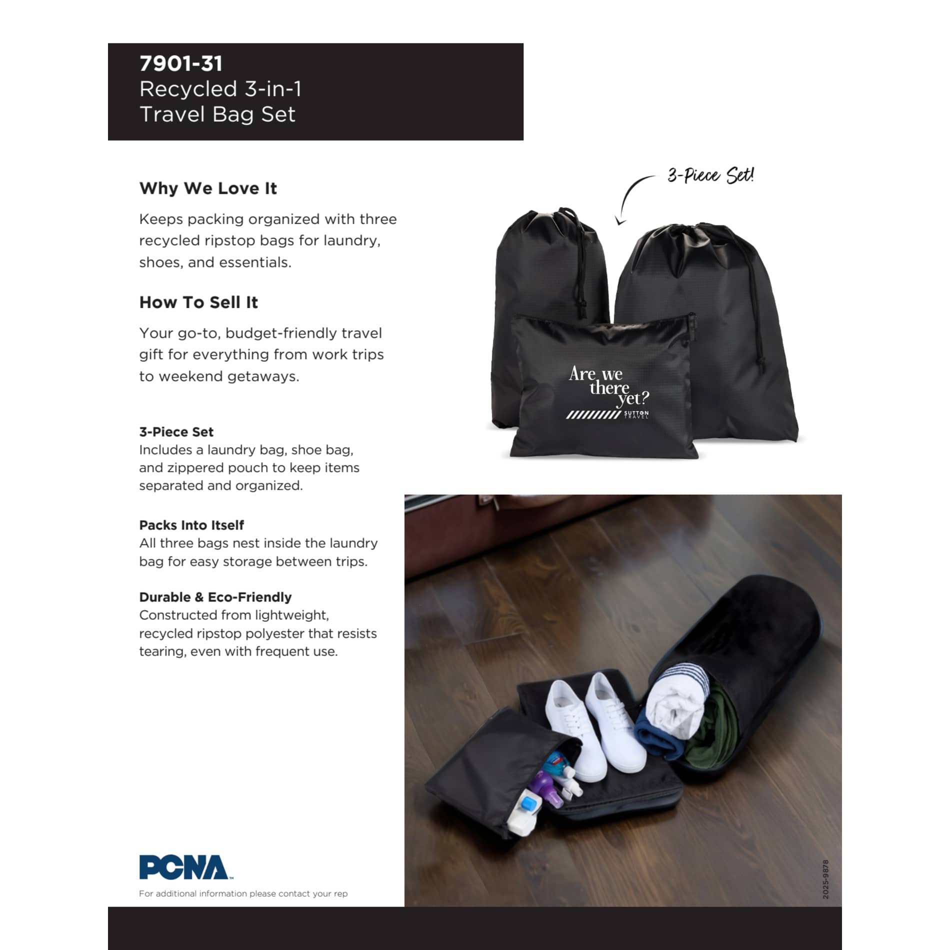 Recycled Travel Bag Set 60