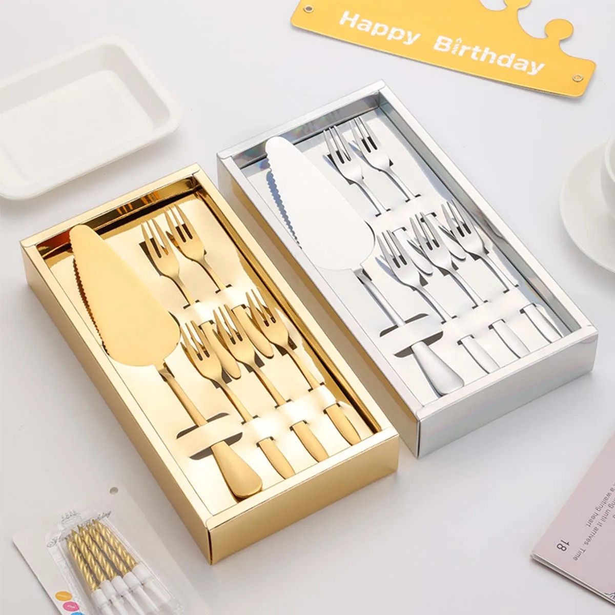 Personalized Engraved Cake Knife Flatware Serving Set 5