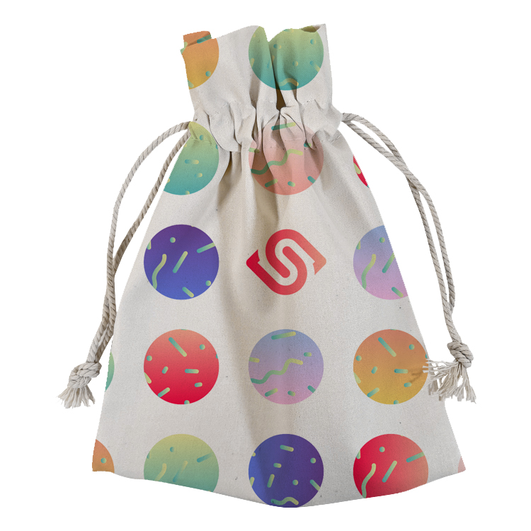 Wide Vibrant Cotton Drawstring Pouch 4