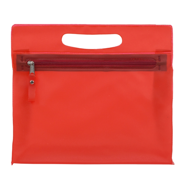 9-1/2" W x 8-1/4"H - "Bermuda" Vinyl Travel Pouch with Zipper 7