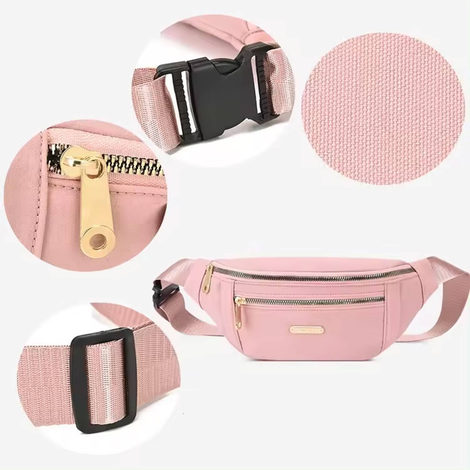 Oxford Sling Bag Double Zippers Fanny Pack 3