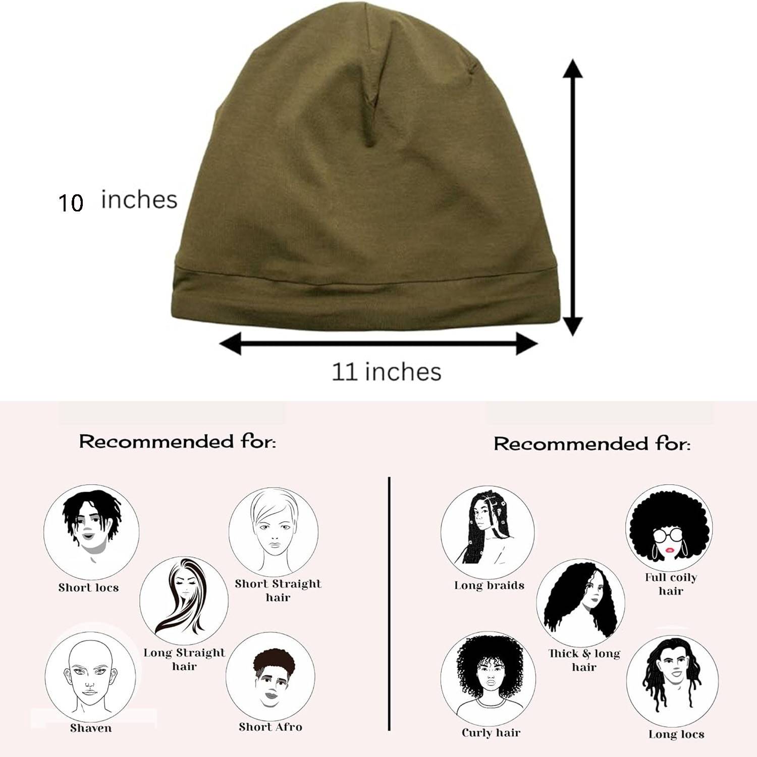 Hair Wrap Cover Sleep Cap for Men with Adjustable Strap 6