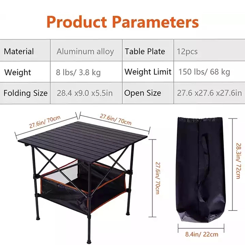 Portable Folding Table Camping With Storage Bag Heavy Duty 3