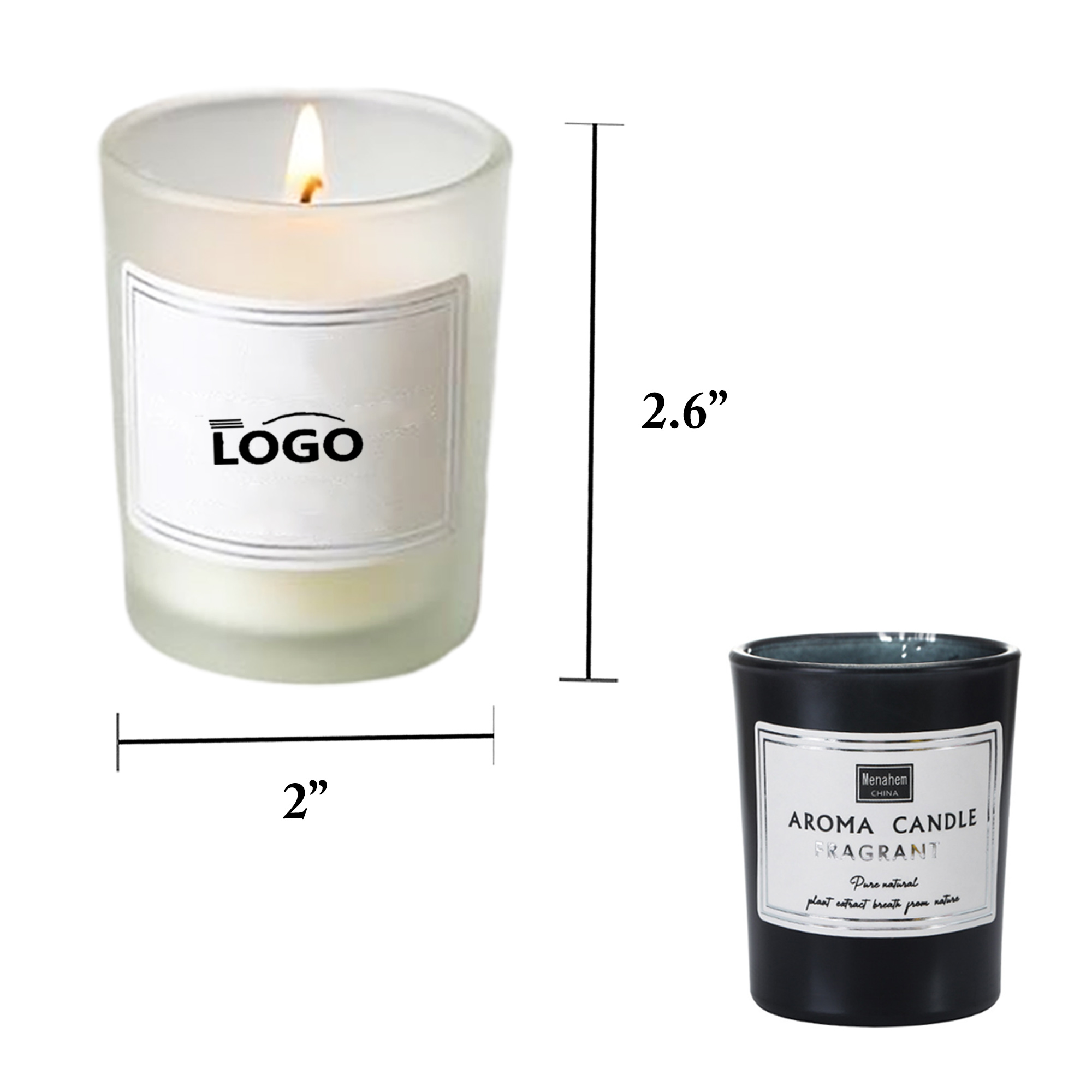 Frosted Glass Soy Wax Plant Scented Candle 3