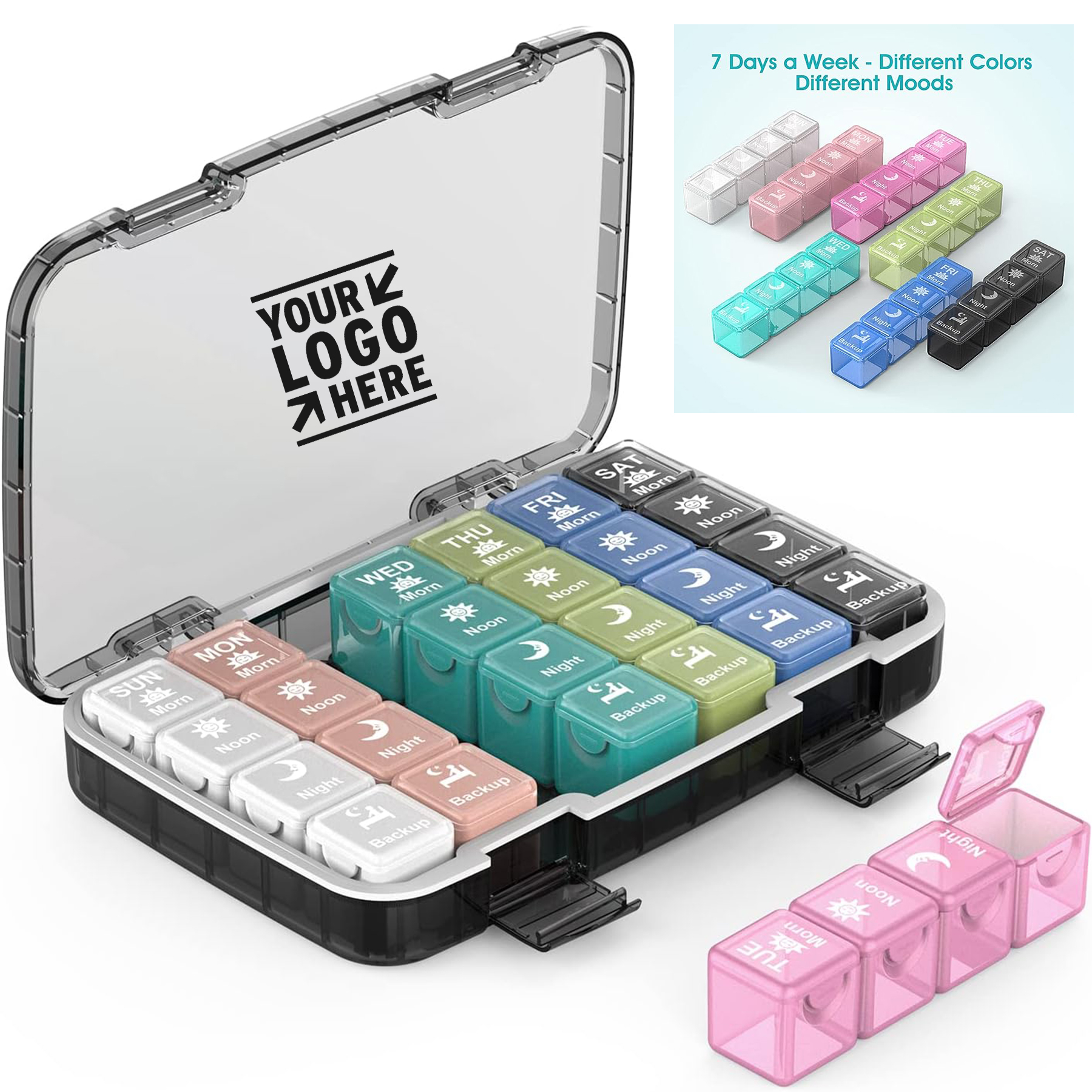 28 Compartments Extra Large Medicine Box 7 Days Weekly Travel Waterproof Pill Organizer  2