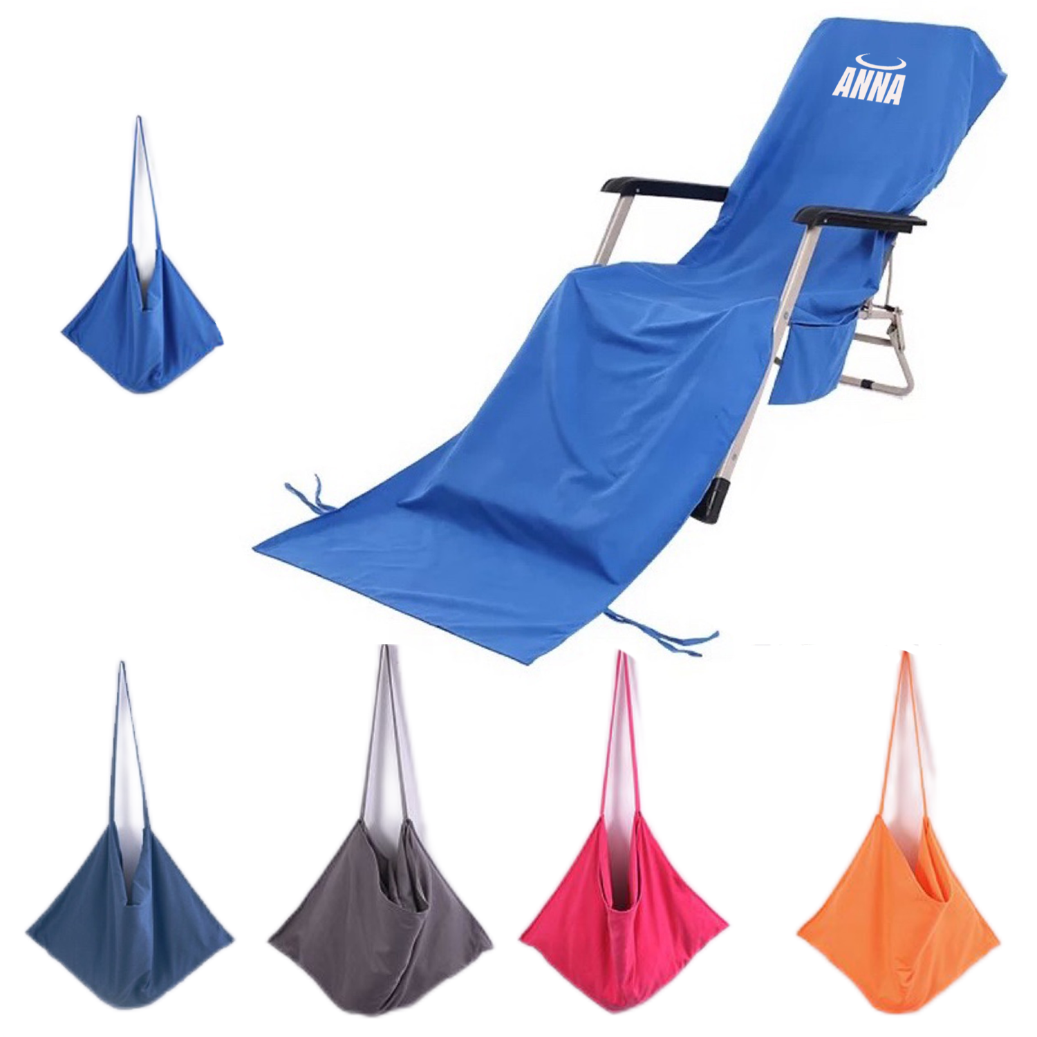 Solid Color Beach Chair Cover 2