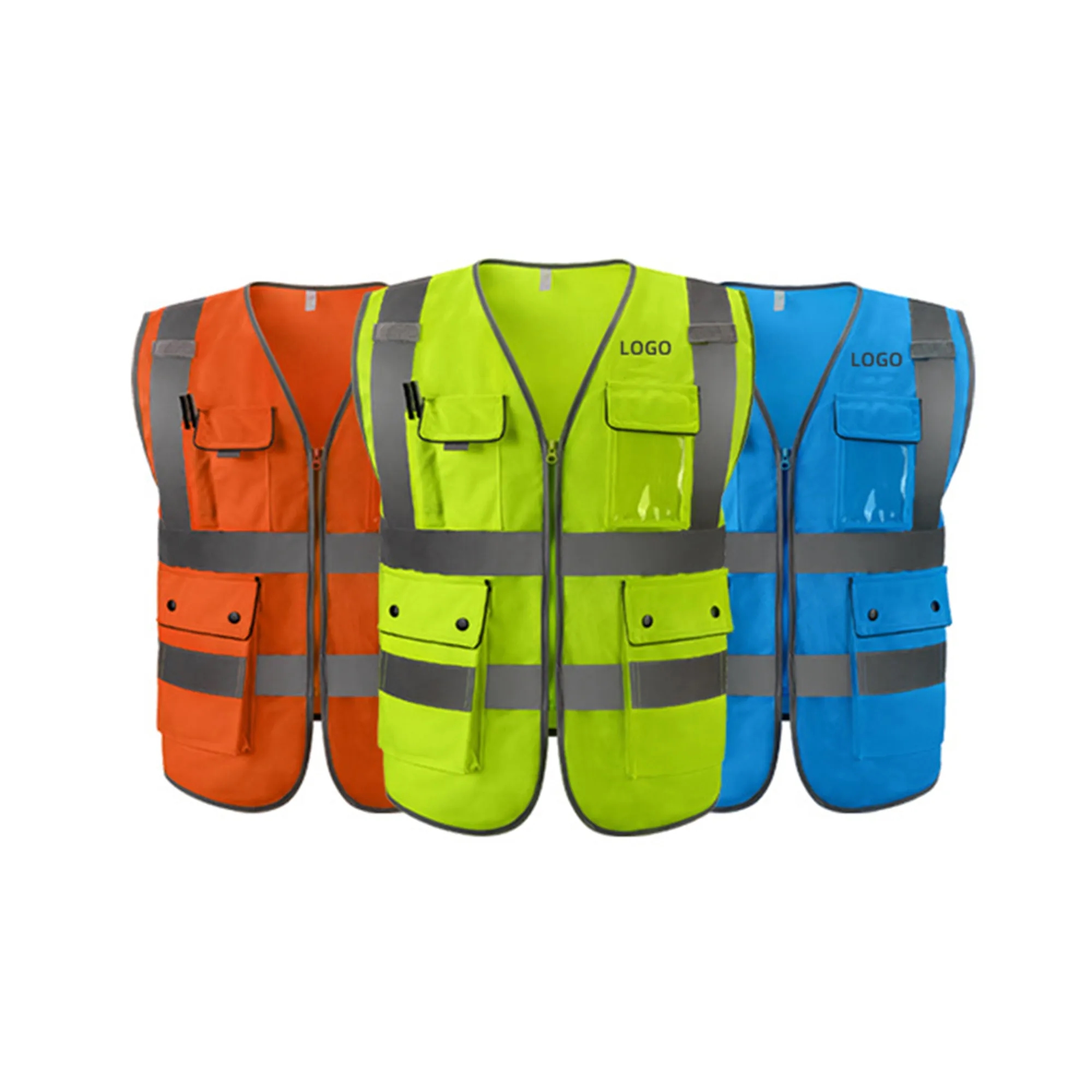 Reflective Vest Traffic Safety Clothing Multiple Pockets