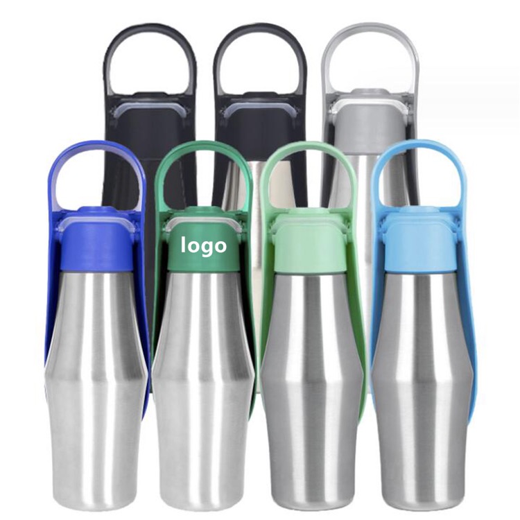 Stainless Steel Dog Travel Water Bottle with Drinking Feeder 5