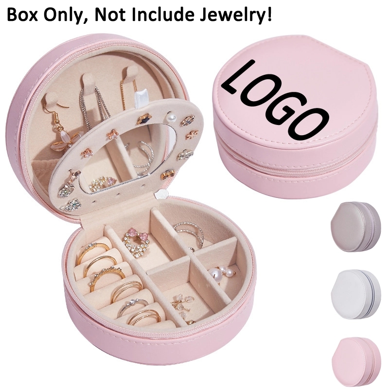Custom PU Portable Travel Jewelry Organizer Box with Mirror 24