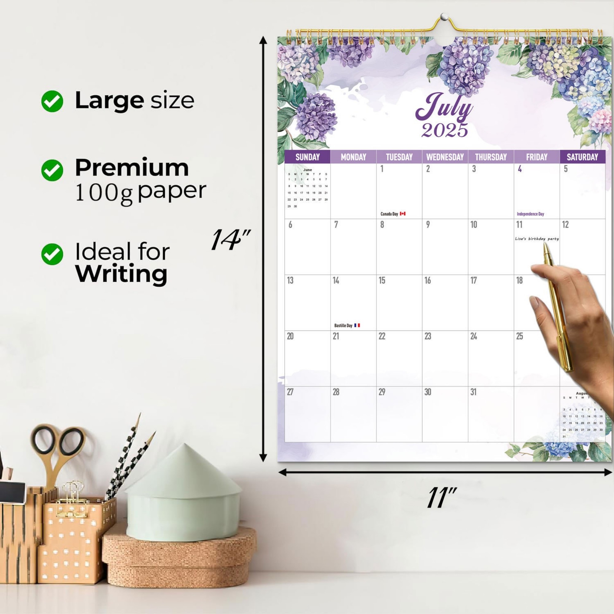 18 Months 14"*11" Wall Calendar From Jan 2025 To June 2026 2