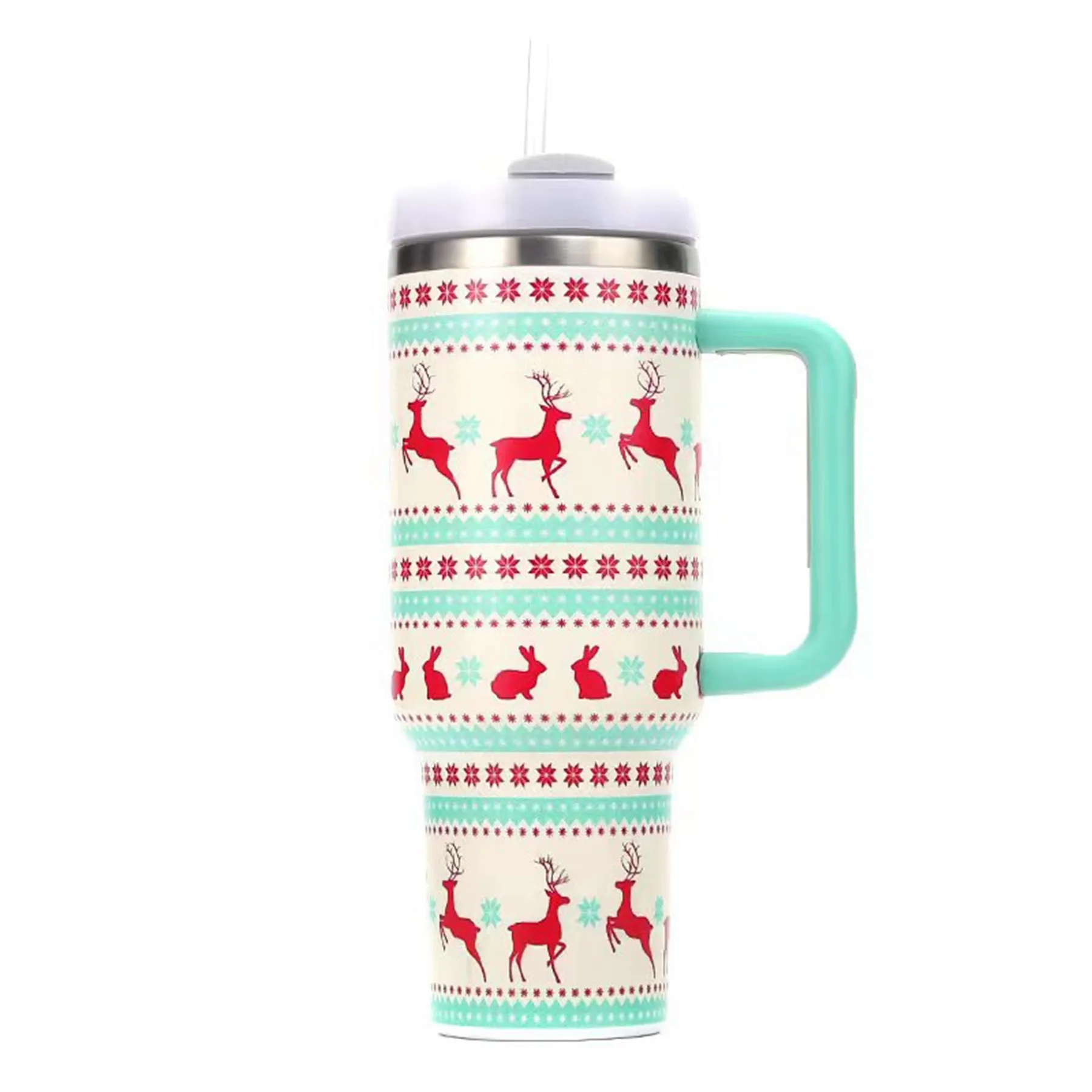 40 Oz Full Color Printed Vacuum Tumbler with Handle & Straw 10