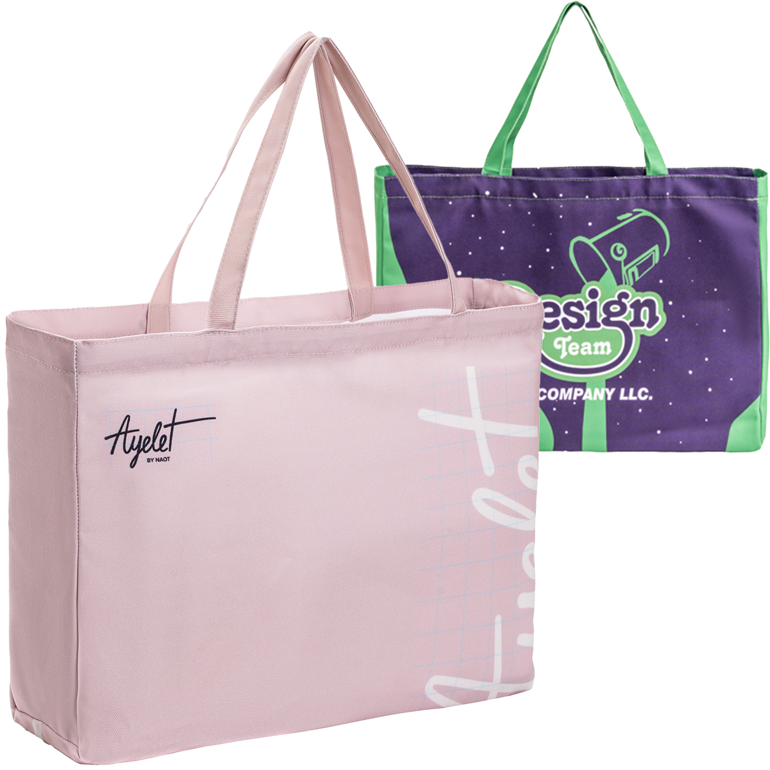 12 Oz. Sublimated Poly Canvas Shopping Tote Bag w/ Gusset (20" x 14.5" x 4.5") 1