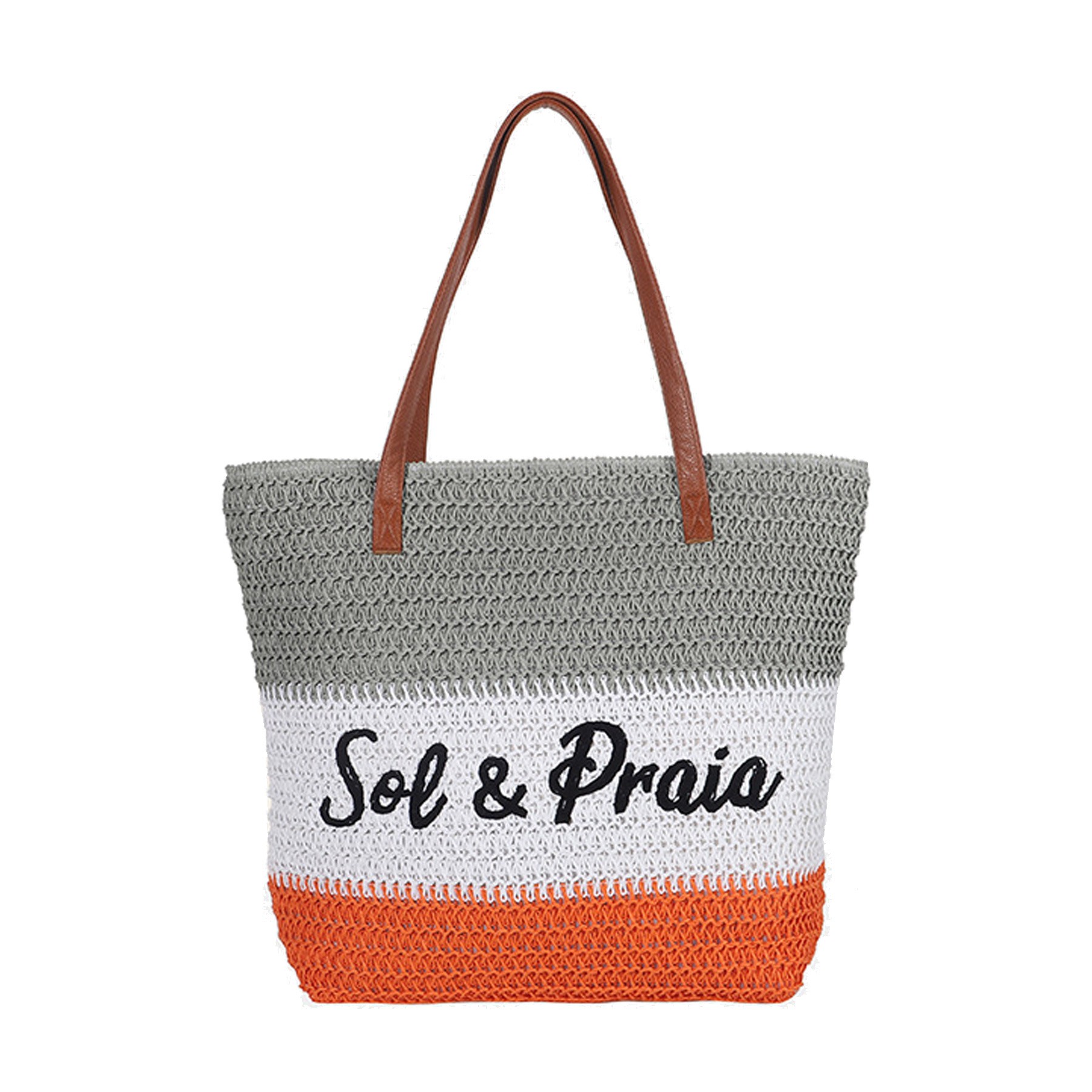 Colorful Beach Straw Bag, custom tote bag with logo imprint 4