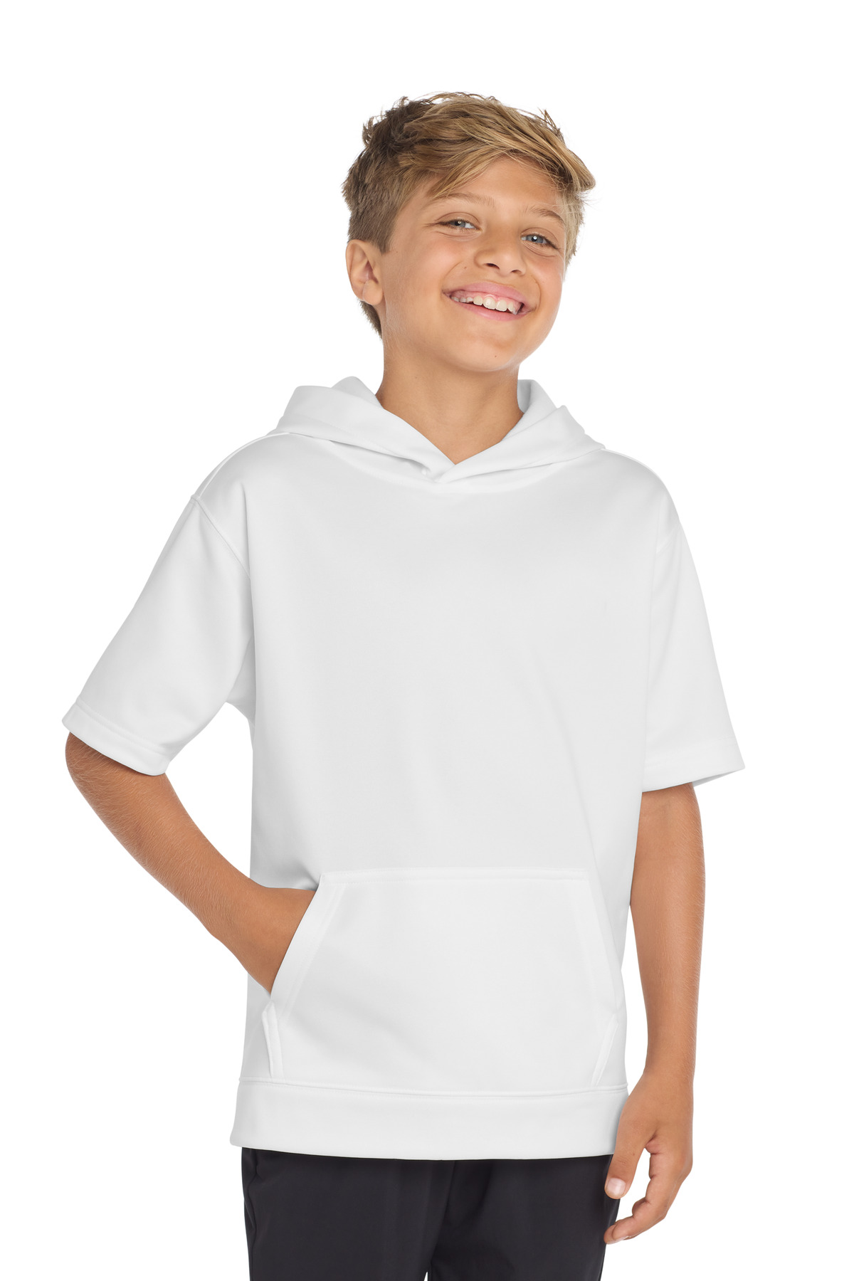 Sport-Tek Youth Sport-Wick Fleece Short Sleeve Hooded Pullover. YST251 14