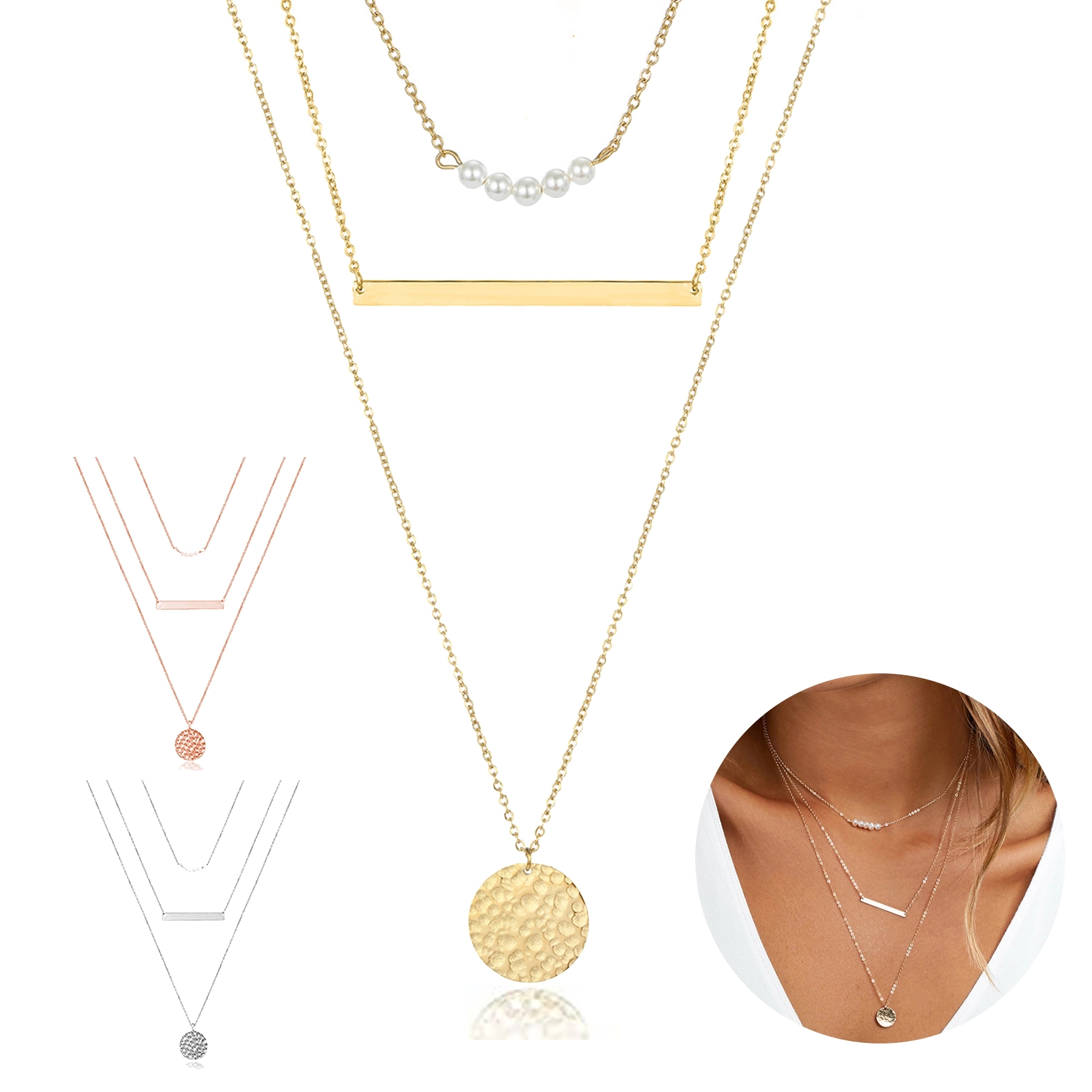 Dainty Layered Choker Necklace 1