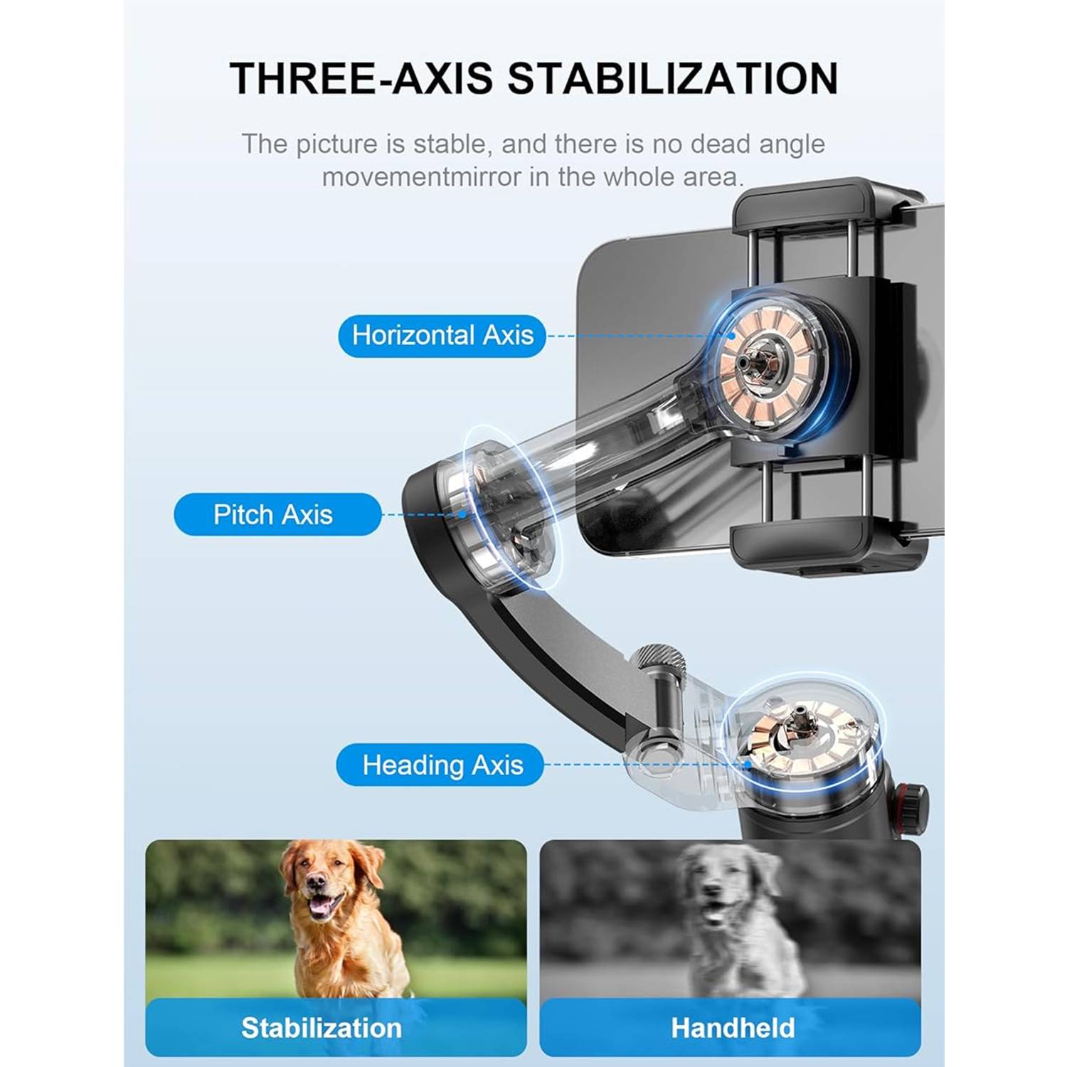 Phone Gimbal Stabilizer for Video Recording w/ Fill Light 7