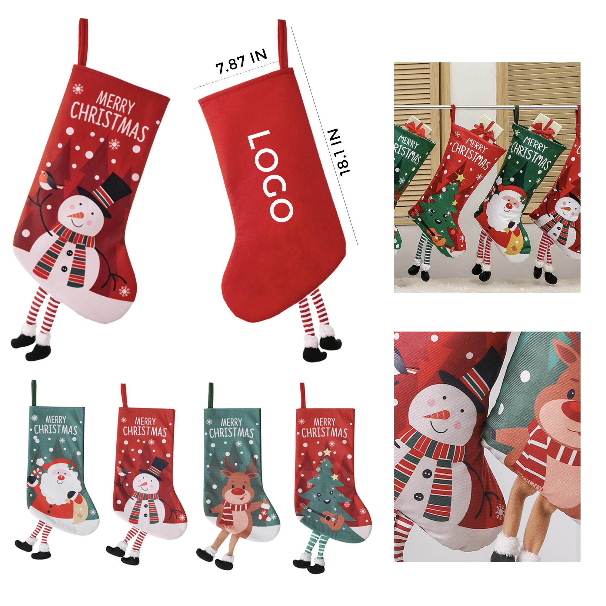 MOQ 10 PCS Festive Christmas Sock 3