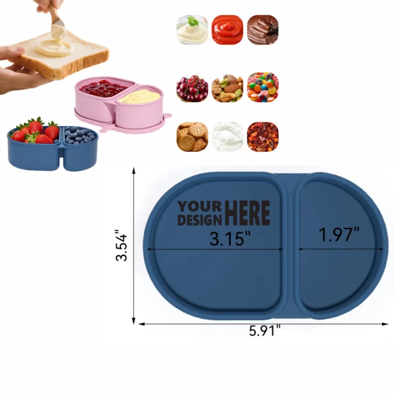 Food-Grade Silicone Divided Lunch Box 5