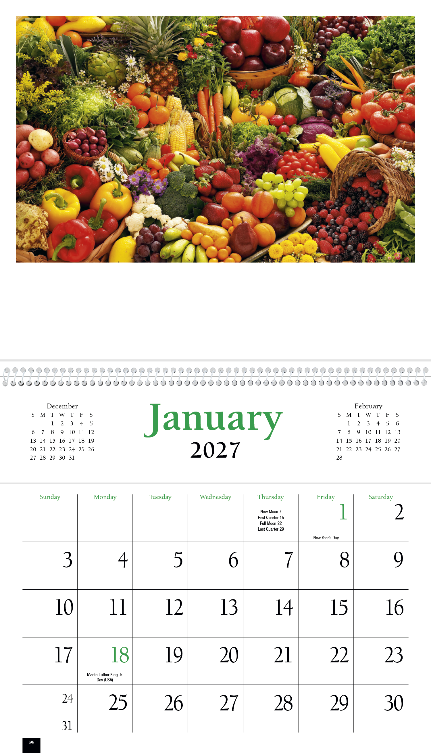 HotLine® Products Pocket Cookbook Calendar 37