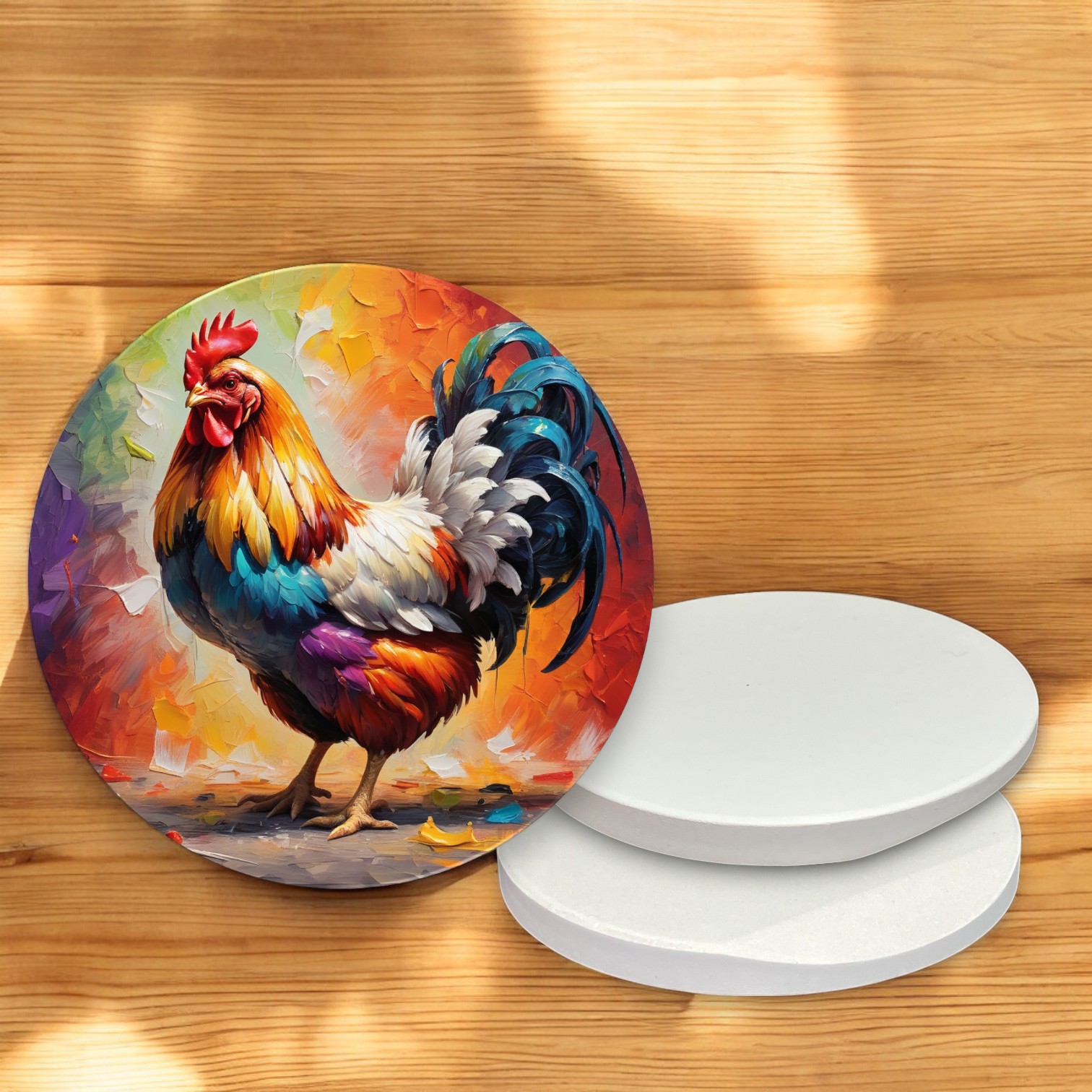 Semi-Gloss White Ceramic Car Coaster 4