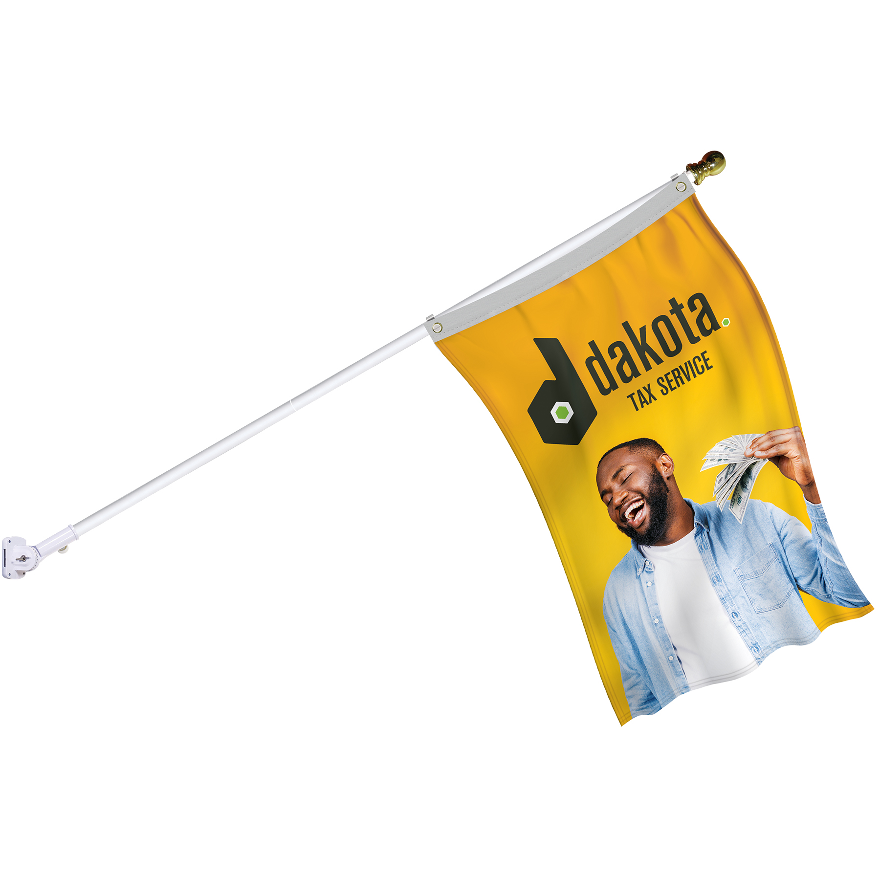 Banner Kit with 2' x 3' Flag and White Bracket 11