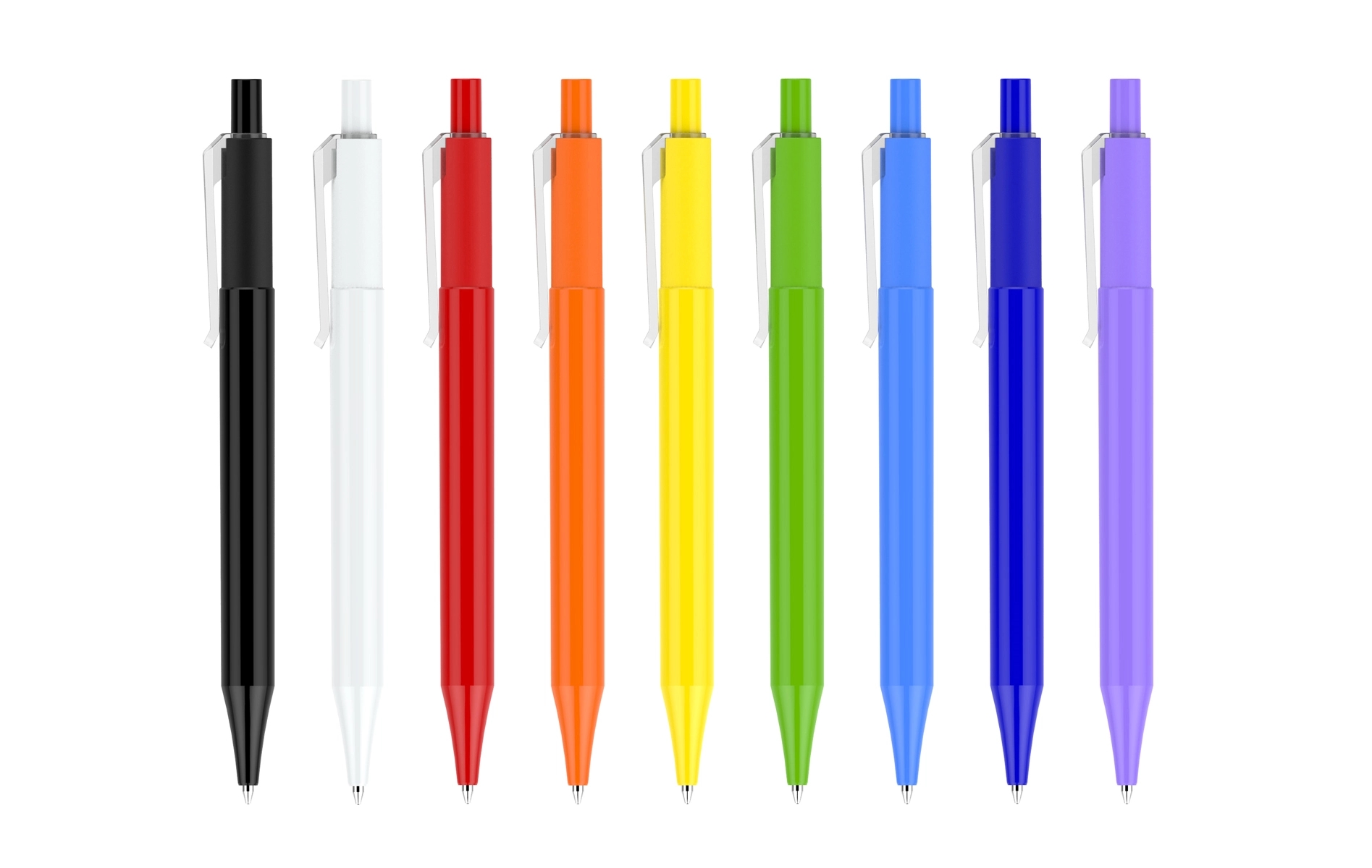 Rainbow Plastic Pens with clear clip 13