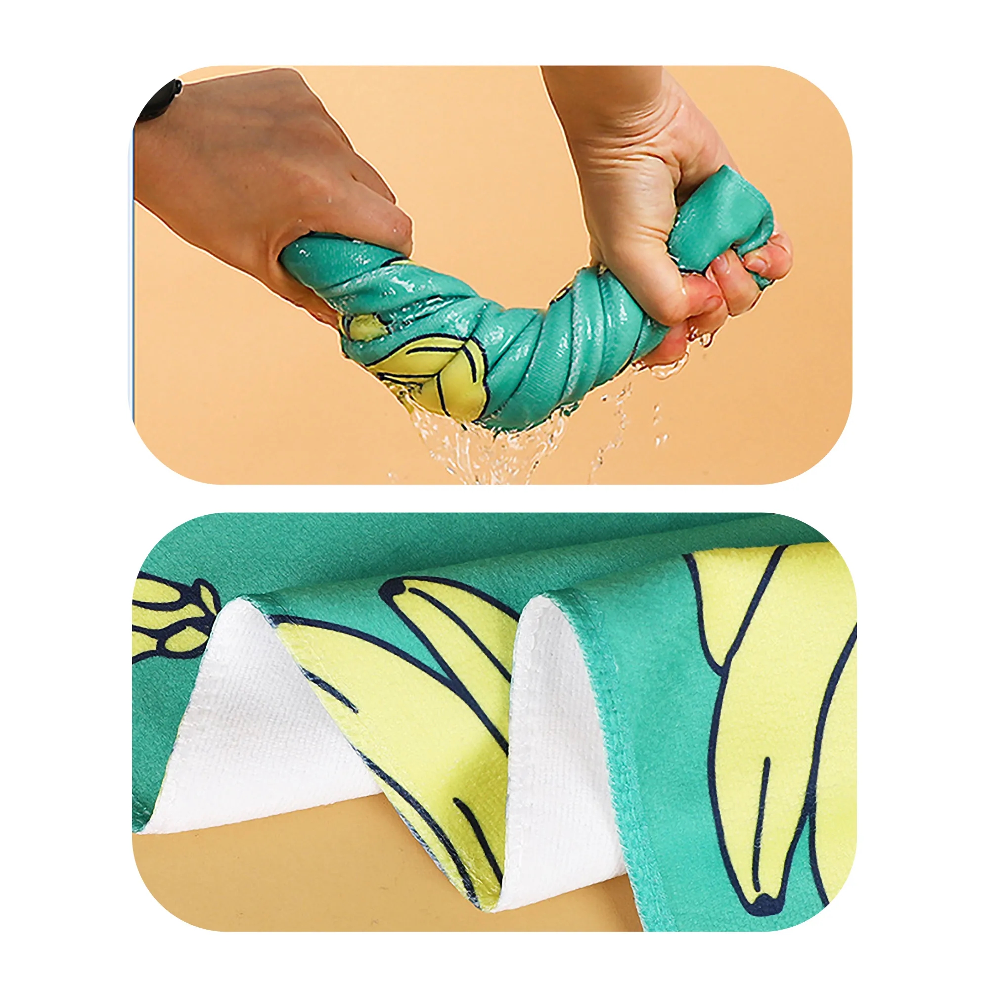 Sand-Free Microfiber Towel Fast Dry Customizable Full Wrap 2