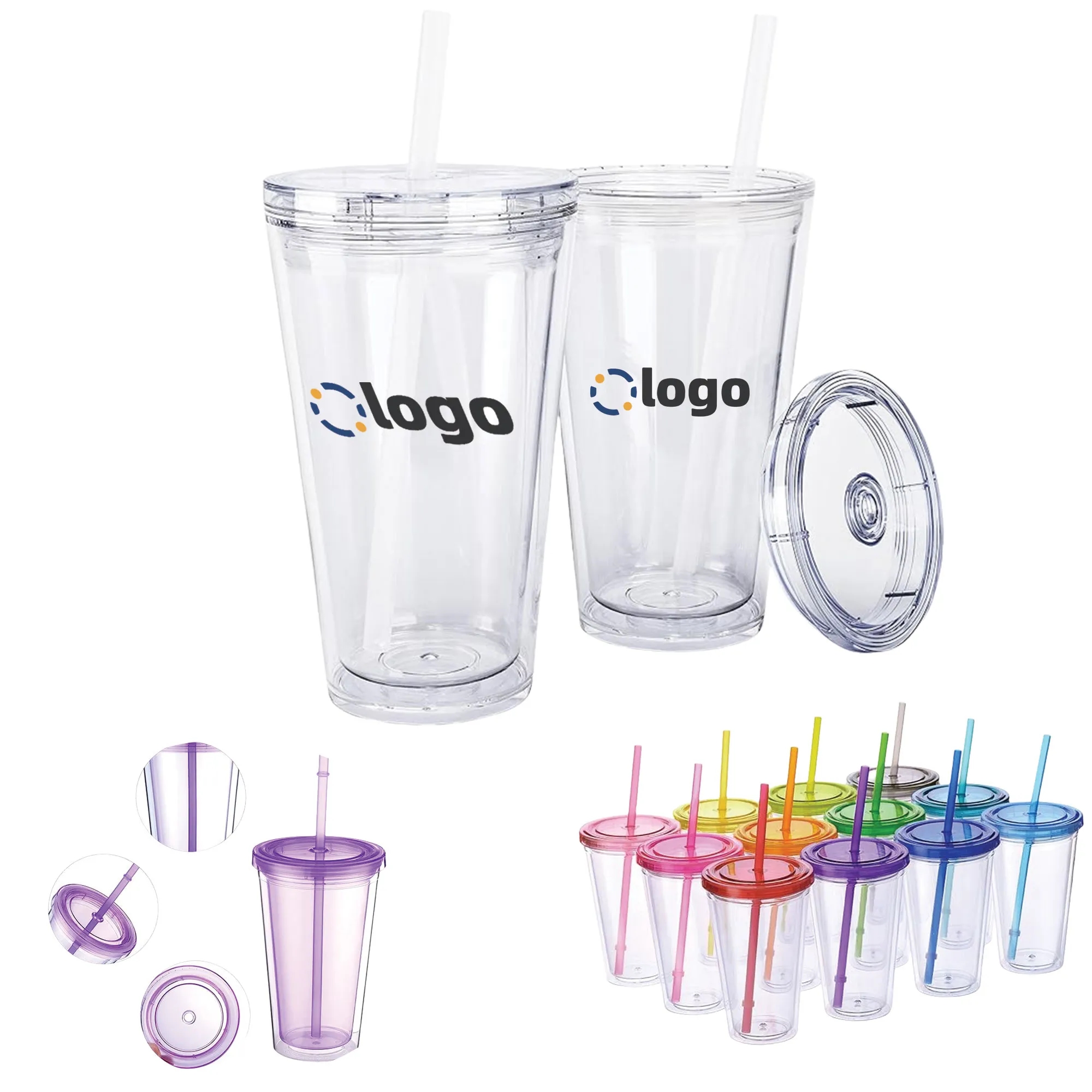 Reusable Transparent Double Layer Cup
