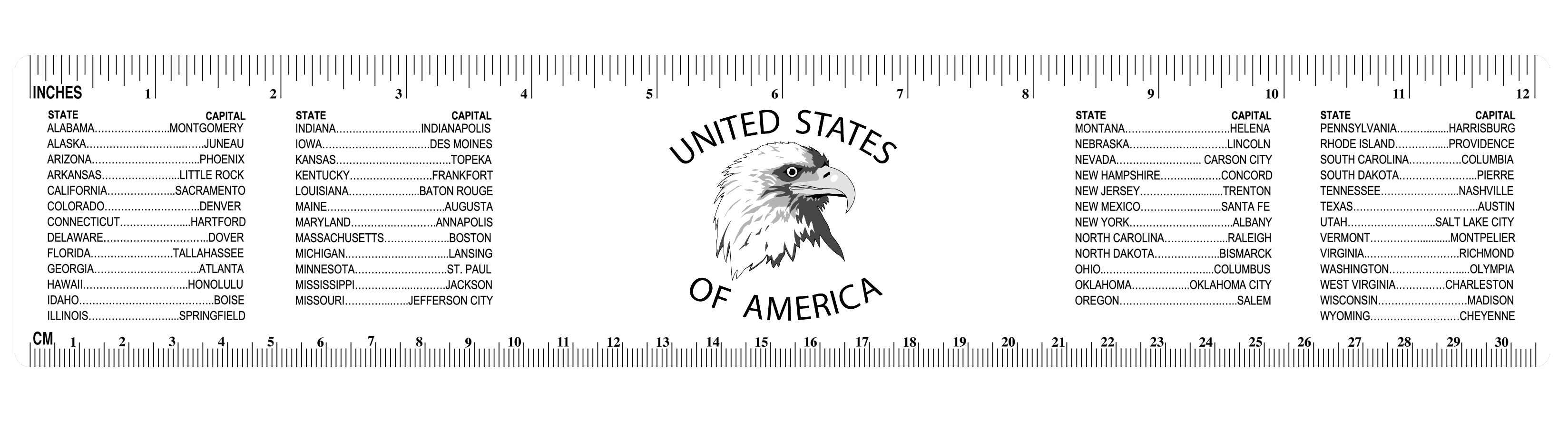 Ruler, 12" State Capital 1