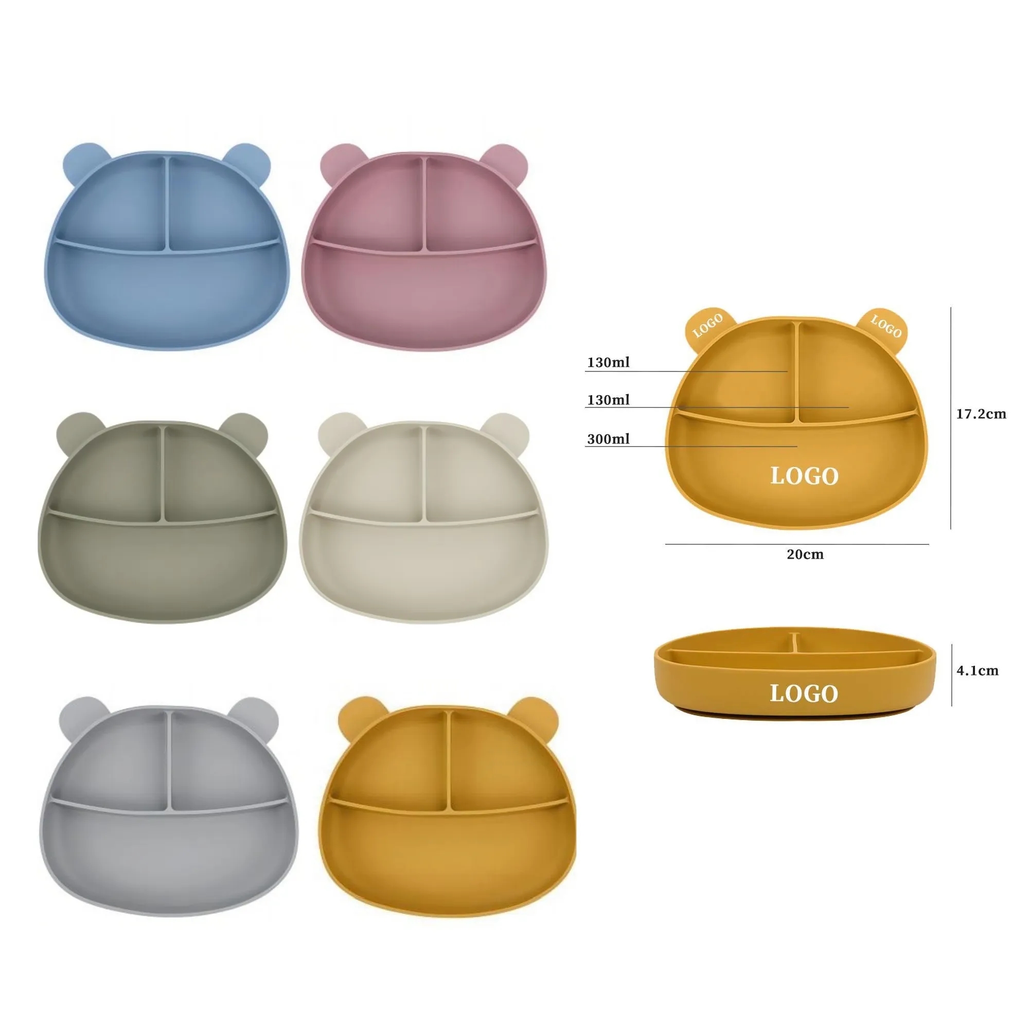 Silicone 3-Compartment Baby Plate With Suction 1