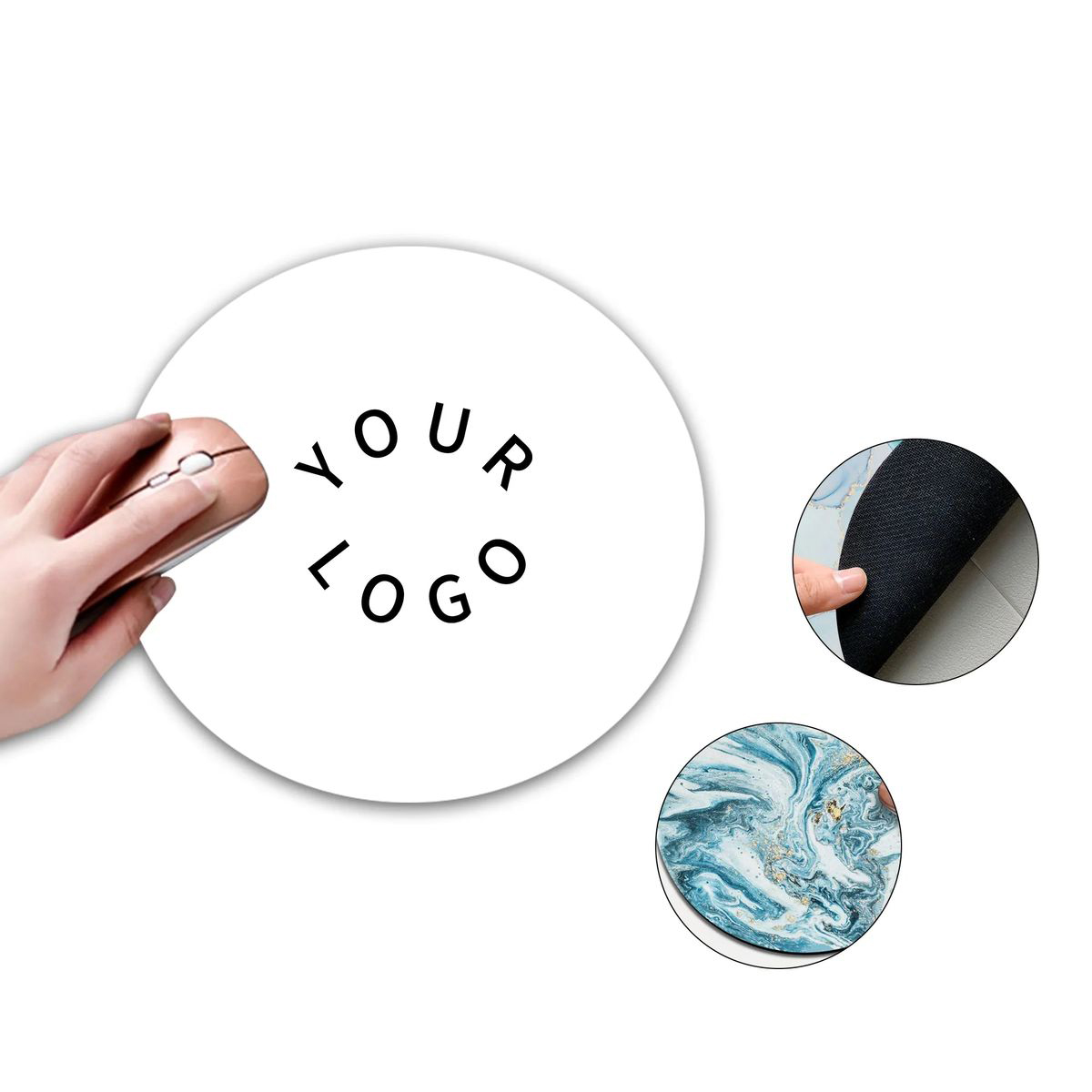 Round Mouse Pad 8 Inch Rubber Base Design 1