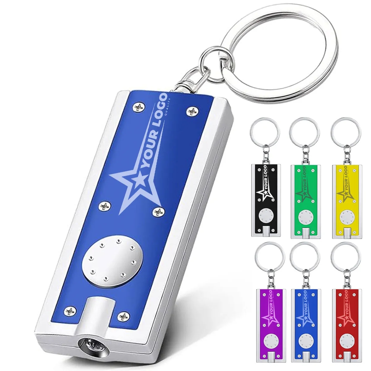 Mini Square LED Flashlight Keychain 2