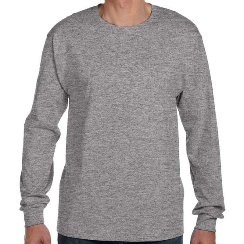 Hanes 6.1 Oz. Tagless® ComfortSoft® Long-Sleeve Pocket T 5