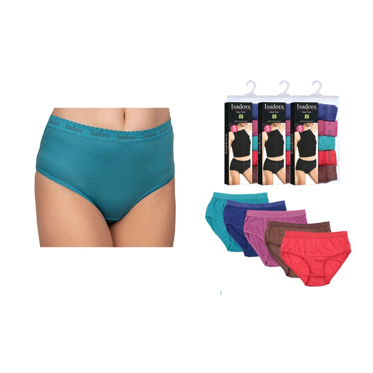Women's Cotton Briefs - Jewel Tones 5 Pack Sizes 5-10 2