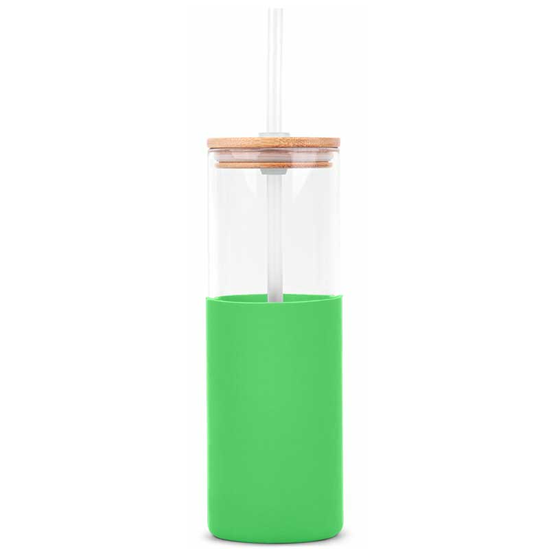 18oz. Bamboo Lid Glass Bottle Silicone Sleeve 6