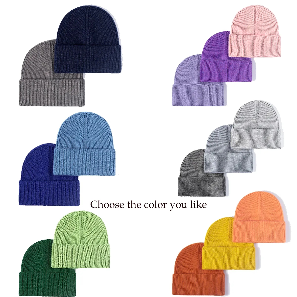 Cashmere Wool Thicker Winter Warm Beanie Knit Hat Caps 1