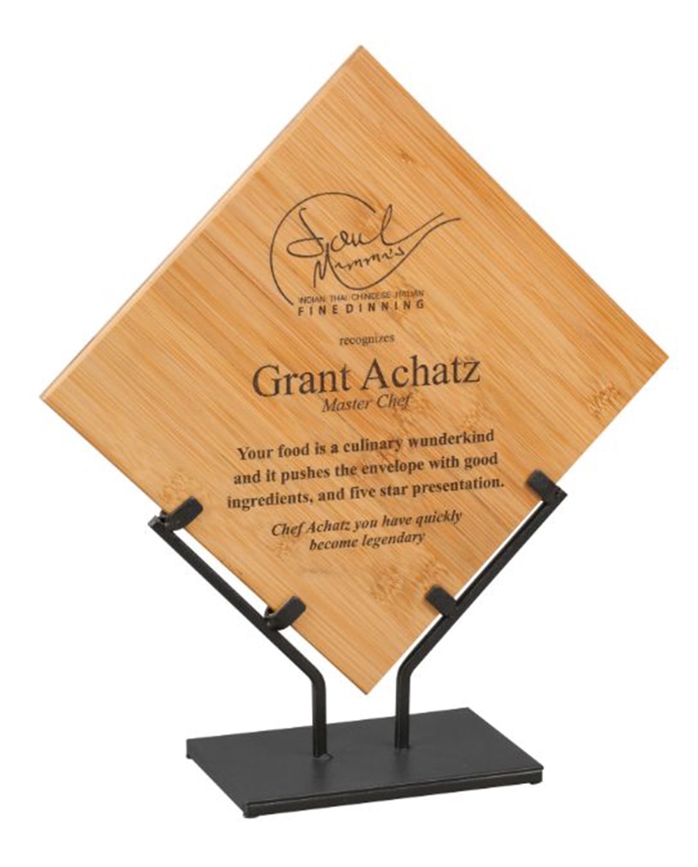 14.25" Bamboo Plaque w/Metal Stand 4