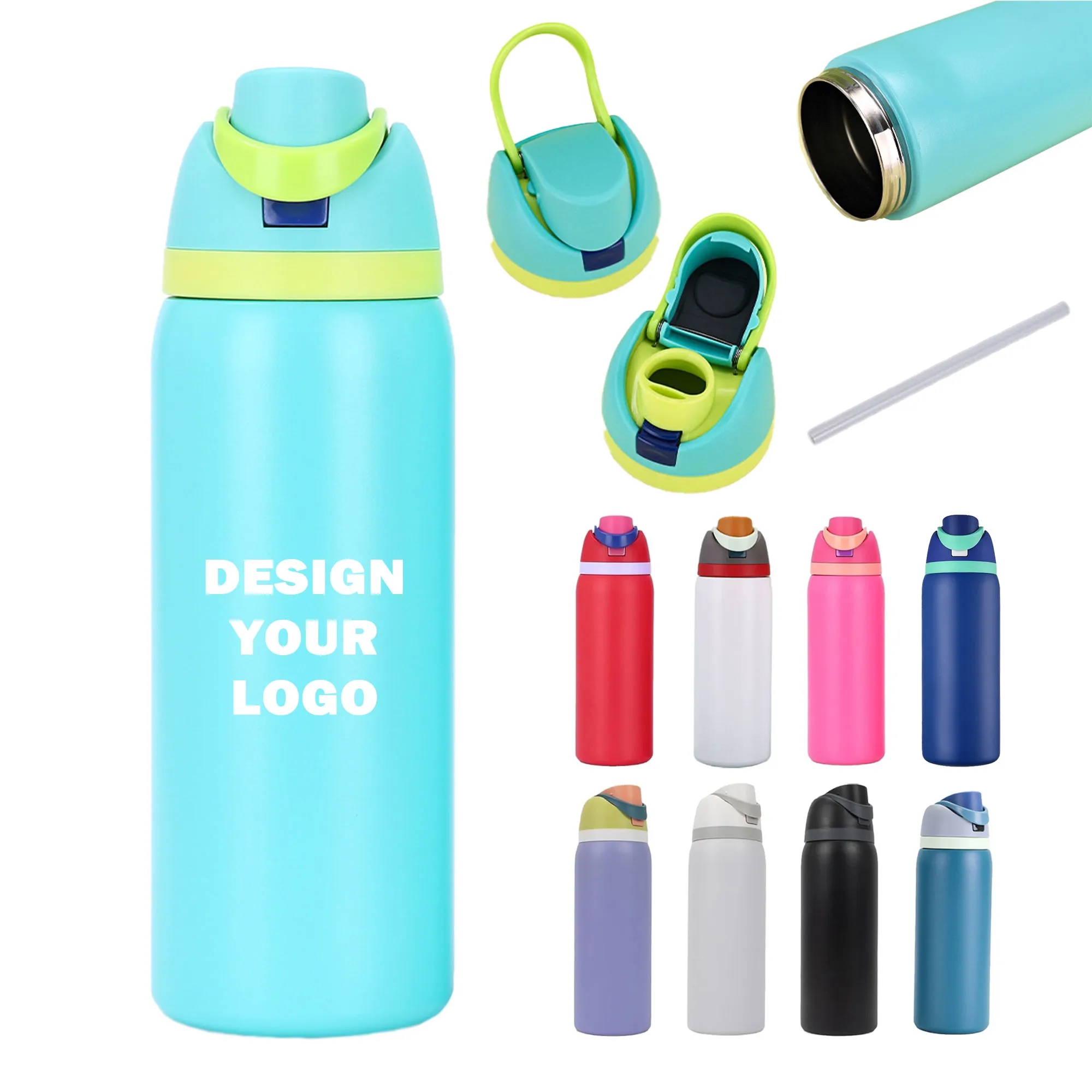 32oz Sip Spouted Insulated Stainless Steel Water Bottle, custom water bottle with logo imprint 3