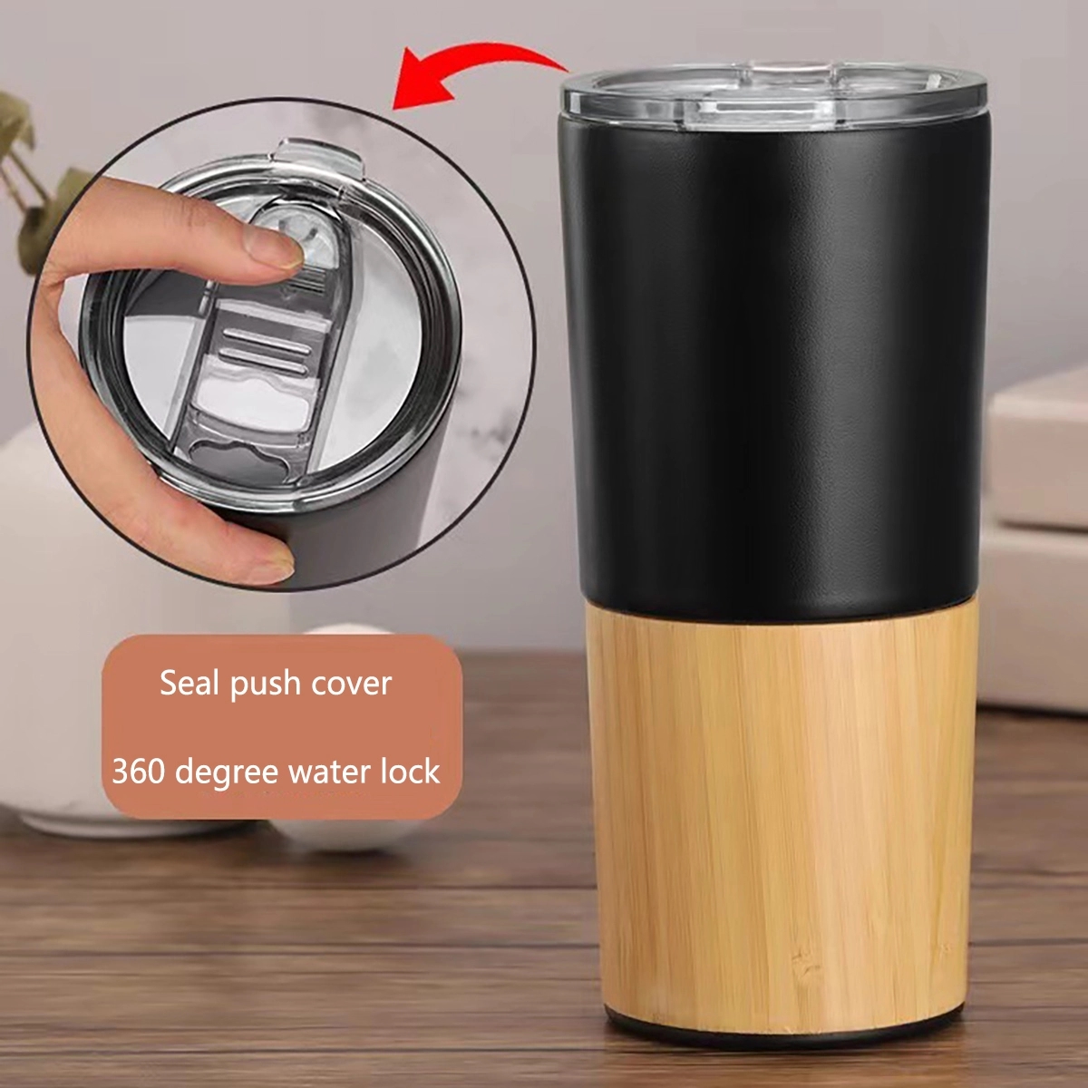 20 Oz Vacuum Insulated Bamboo Tumbler 3